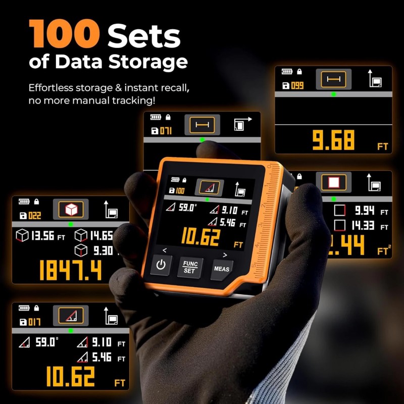 CIGMAN CD80 80 m lasermittari digitaalinen mittanauha kulmamittaus USB-C ladattava