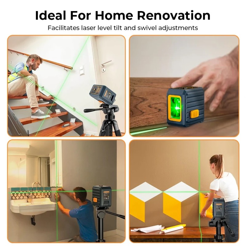 CIGMAN CM-G01 vihreä kaksilinjainen laser-taso itsevaaittuva IP54 vedenkestävä pitkä akunkesto