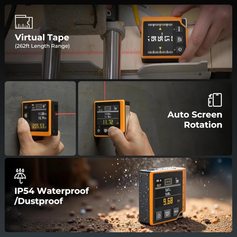 CIGMAN CD80 80 m lasermittari digitaalinen mittanauha kulmamittaus USB-C ladattava