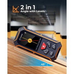 CIGMAN CD-60R kaksipuolinen lasermittari 120 m värillinen taustavalo C-tyypin ladattava IP54-suojattu tarkka