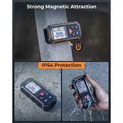 CIGMAN CD-60R kaksipuolinen lasermittari 120 m värillinen taustavalo C-tyypin ladattava IP54-suojattu tarkka