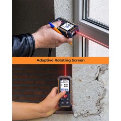 CIGMAN CD-60R kaksipuolinen lasermittari 120 m värillinen taustavalo C-tyypin ladattava IP54-suojattu tarkka