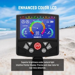 KAIWEETS Explorer X II parannettu LCD-metallinilmaisin, korkea herkkyys, 4 tunnistustilaa, IP68 vedenpitävä säädettävä varsi