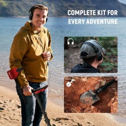 KAIWEETS Explorer X II parannettu LCD-metallinilmaisin, korkea herkkyys, 4 tunnistustilaa, IP68 vedenpitävä säädettävä varsi