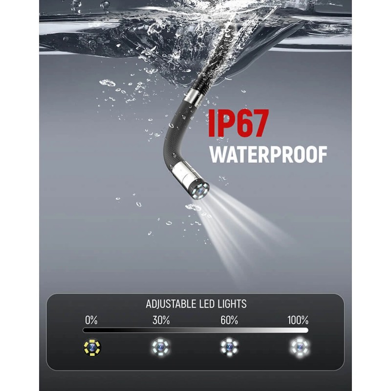 KAIWEETS KBA02 360° kääntyvä boreskooppi 4,3 tuuman 1080p näyttö 6,5 mm kamera