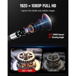 KAIWEETS KBA02 360° kääntyvä boreskooppi 4,3 tuuman 1080p näyttö 6,5 mm kamera