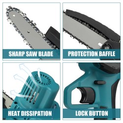 Bravobro akkukäyttöinen 8 tuuman ketjusaha Makitan 18 V akulle yhteensopiva