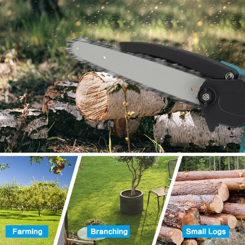 Bravobro akkukäyttöinen 8 tuuman ketjusaha Makitan 18 V akulle yhteensopiva