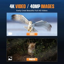 CIGMAN yönäkökiikarit 4k-videotallennus 40 megapikselin valokuvat 3 tuuman hd-näyttö 8-kertainen digitaalizoomi 5000 mAh:n akku