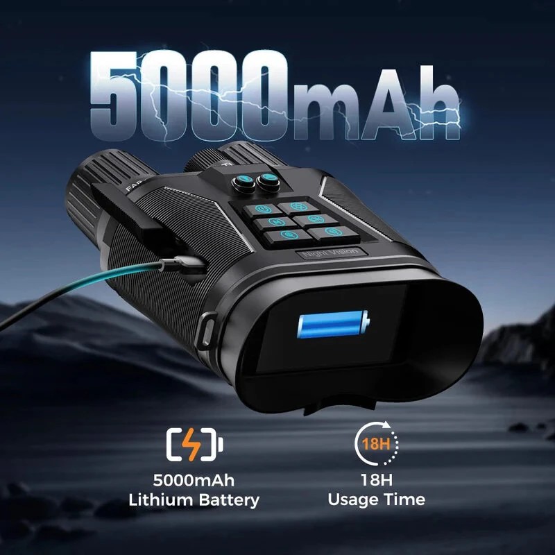 CIGMAN yönäkökiikarit 4k-videotallennus 40 megapikselin valokuvat 3 tuuman hd-näyttö 8-kertainen digitaalizoomi 5000 mAh:n akku