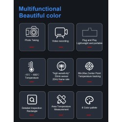 AV TOOLTOP T7 T7S+ puhelinlämpökamera magneettisella germanium-makroobjektiivilla 256×192 25Hz IP54 kannettava