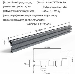 ENJOYWOOD 600/800 mm 75-tyyppi T-kisko pöytäaita jiirisahalle laserasteikolla