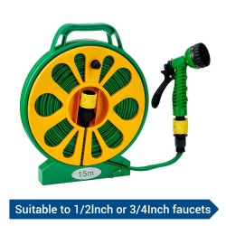 Drillpro 15-metrinen vesiletku 5-kuvioisella suuttimella 1/2-tuuman tai 3/4-tuuman hanoille