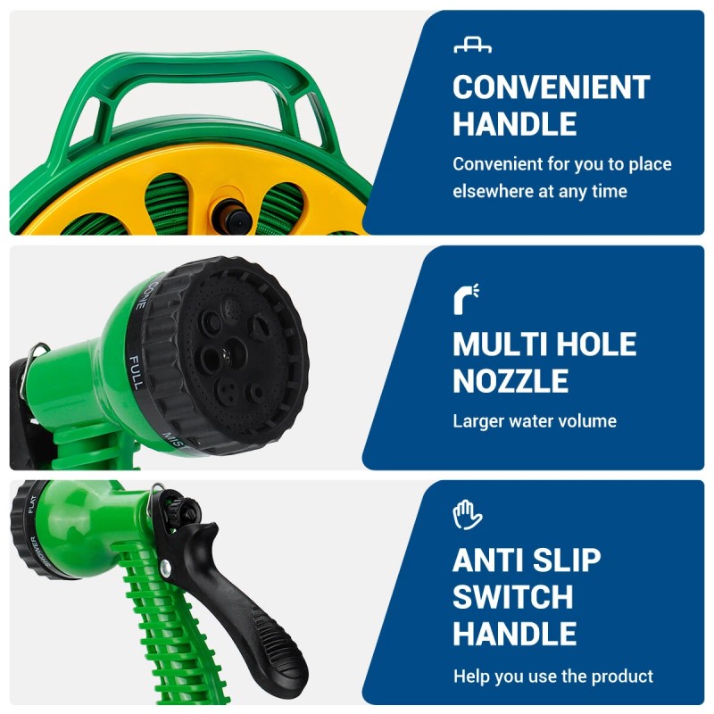 Drillpro 15-metrinen vesiletku 5-kuvioisella suuttimella 1/2-tuuman tai 3/4-tuuman hanoille