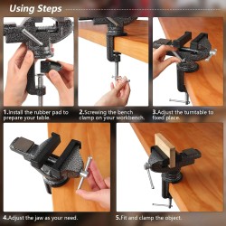 ENJOYWOOD pöytäpuri 360 asteen kääntyvä jalusta vankka seosteräksinen pienikokoinen