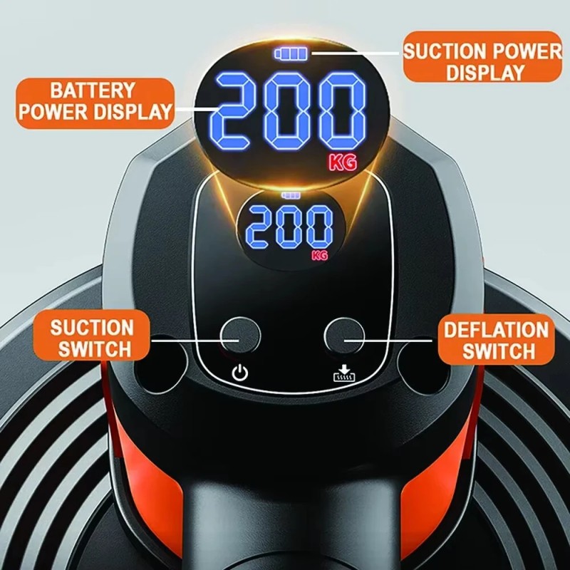 Sähköinen laattaimukuppi 100 kg nostokyky nopea imuteho 8 sekunnissa 1500 mAh