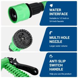 Drillpro LYF-1023 korkeapaineinen laajennettava vesiletku 6x9,5 mm lateksinen polyesteripäällyste pikaliittimillä