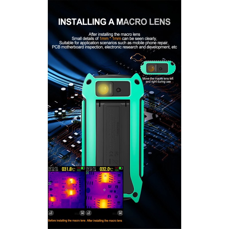 TOOLTOP ET14C+ 2,8 tuuman lämpökamera 25Hz ISR240x240 kodin lämpökuvaus jalustalla sähkövikojen tunnistus