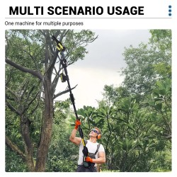 Drillpro akkukäyttöinen kaksitoiminen harjaton oksasaha kuusi tuuman teleskooppivarrella Worx 2.0Ah