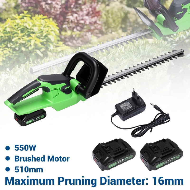 Drillpro DWK-Y0A01-020 akkuton pensasleikkuri 21V 550W 510mm kaksiteräinen säädettävä kahva