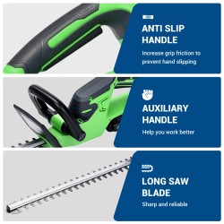 Drillpro DWK-Y0A01-020 akkuton pensasleikkuri 21V 550W 510mm kaksiteräinen säädettävä kahva