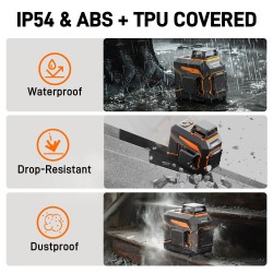 GOCHIFIX 2x360 2D vihreä lasertaso itsevaaitseva kaukosäädin akku