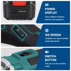 Drillpro harjaton sähköhiomakone kuusiportainen digitaalinen näyttö pikaistukka akku terät kotelo