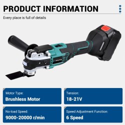 Drillpro harjaton sähköhiomakone kuusiportainen digitaalinen näyttö pikaistukka akku terät kotelo