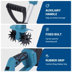 Drillpro sähköinen kultivaattori 21V 1500W harjaton moottori 150mm terä 150mm leikkuusyvyys kahdella akulla