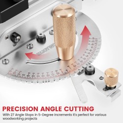 ENJOYWOOD messinkikahvainen 450 mm jiirimitta alumiiniprofiililla 27 asteen kulmalla pöytäsahalle