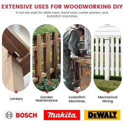 ENJOYWOOD messinkikahvainen 450 mm jiirimitta alumiiniprofiililla 27 asteen kulmalla pöytäsahalle