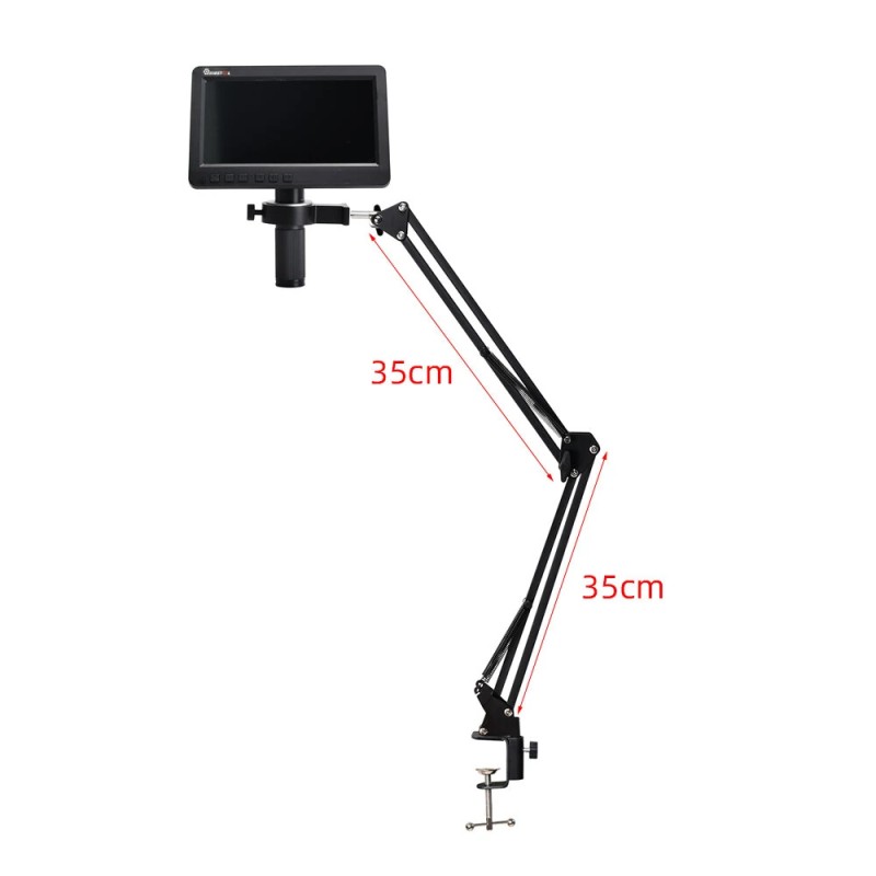 MUSTOOL digitaalinen juotosmikroskooppi joustavalla varrella 7 tuuman HDMI- ja USB-liitännällä 150× suurennoksella rengasvalolla