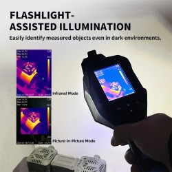 MUSTOOL kädessä pidettävä 256×192 lämpökamera korkean resoluution kaksoislinssi ladattavalla akulla