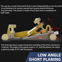 ENJOYWOOD pieni lyhyt tasohöylä alumiiniseoksesta tarkka käsihöylä viisteisiin ja tappeihin