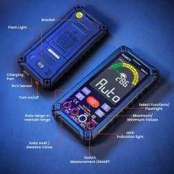 KAIWEETS KM601S älykäs digitaalinen yleismittari todellinen RMS 10000 lukemaa 1200 mAh ladattava akku vastus kapasitanssi