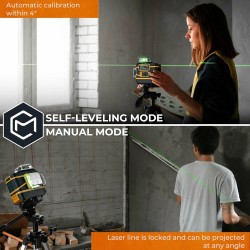 CIGMAN CM-801 3D 3x360° lasertaso kaukosäätö 2x2600mAh akut magneettinen L-kiinnike selkeät laserlinjat