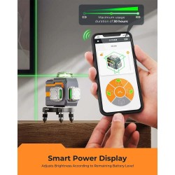 CIGMAN CM-S01 12 linjaa 3x360 täysi peitto vihreä laseri itsetasaava sovellusohjaus ladattava akku IP54