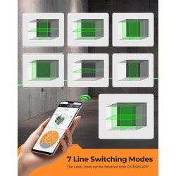 CIGMAN CM-S01 12 linjaa 3x360 täysi peitto vihreä laseri itsetasaava sovellusohjaus ladattava akku IP54