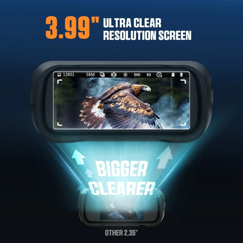 CIGMAN CNV01 4K-yönäkökiikarit 600 metrin kantama 3,99 tuuman näyttö 5-kertainen digitaalinen suurennos infrapunavalo