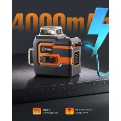 CIGMAN CM-S01 12 linjaa 3x360 täysi peitto vihreä laseri itsetasaava sovellusohjaus ladattava akku IP54