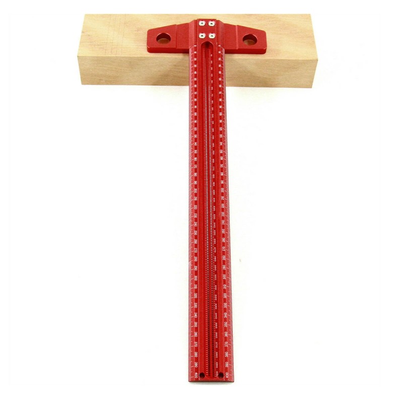 VEIKO puuntyöstöviivain t-tyyppinen 300/400/500/600 mm 1 mm reikä alumiiniseos ristiviivain