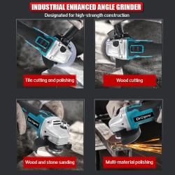 Drillpro 125 mm 18 V harjaton sinimusta kulmahiomakone akku säädettävä nopeus