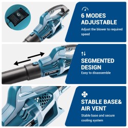 Drillpro harjaton ilmapuhallin 6 nopeustasoa suuri ilmavirta kevyt ergonominen