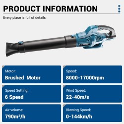 Drillpro harjaton ilmapuhallin 6 nopeustasoa suuri ilmavirta kevyt ergonominen