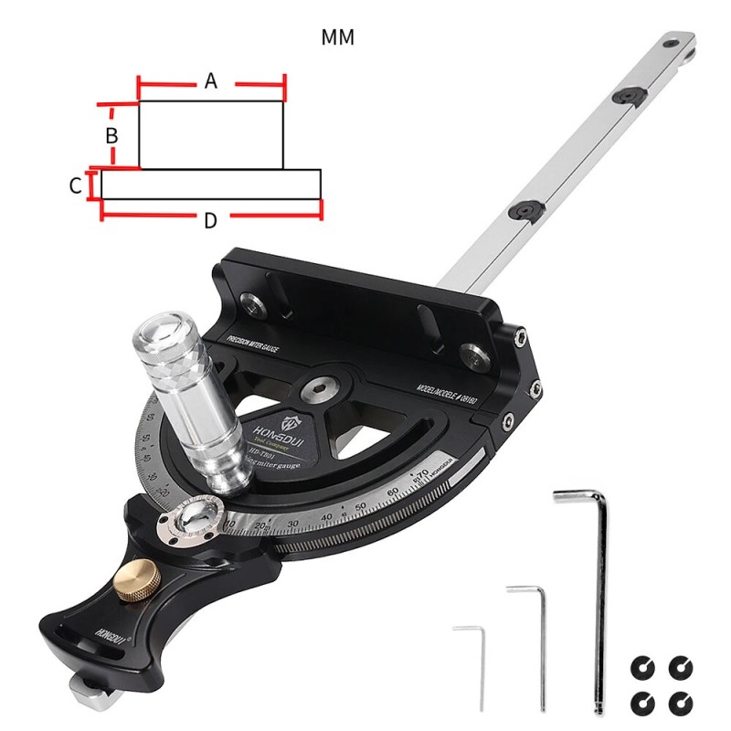 Jiirisahausmittari HONGDUI sopii Bosch Festool Dewalt U T tyyppisille kiskoille mukautettava 140 astetta