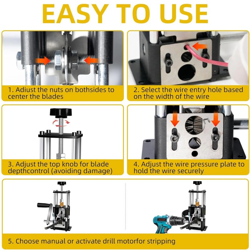 Johdonkuorintakone 0,03–1 tuumaa porakone käsikampi säädettävät kovametalliterät kannettava teräsrunko