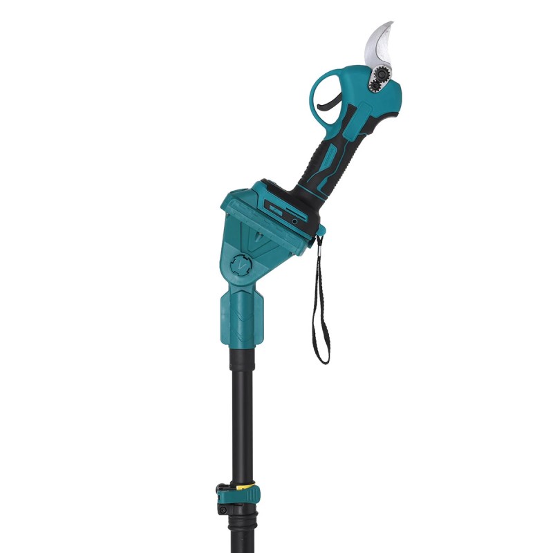 Harjaton oksasakset 250 cm:n teleskooppivarrella 35 millimetrin leikkauskapasiteetti ergonominen akkuyhteensopiva hedelmäpuille