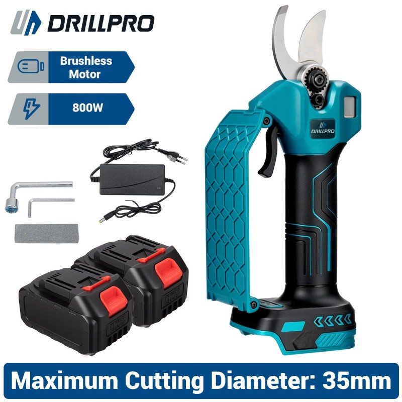 Drillpro 21V 800W sähköiset oksasakset 35mm leikkaushalkaisija Makita-yhteensopiva EU-pistoke