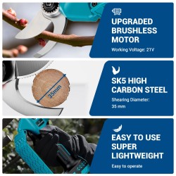 Drillpro 21V 800W sähköiset oksasakset 35mm leikkaushalkaisija Makita-yhteensopiva EU-pistoke