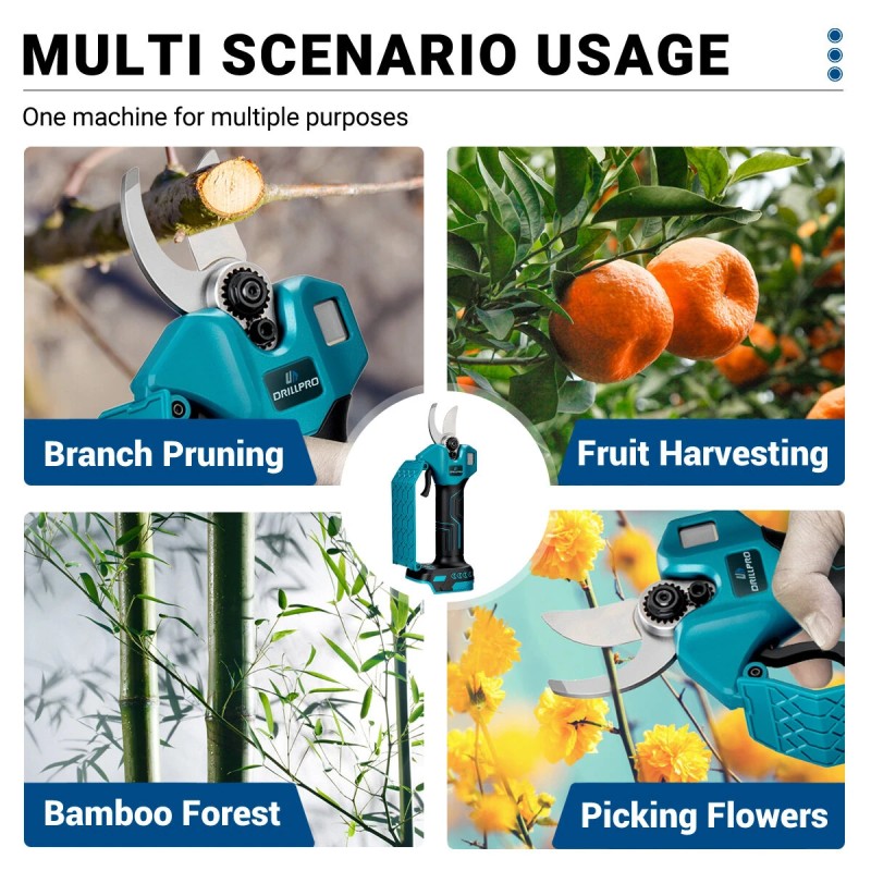 Drillpro 21V 800W sähköiset oksasakset 35mm leikkaushalkaisija Makita-yhteensopiva EU-pistoke